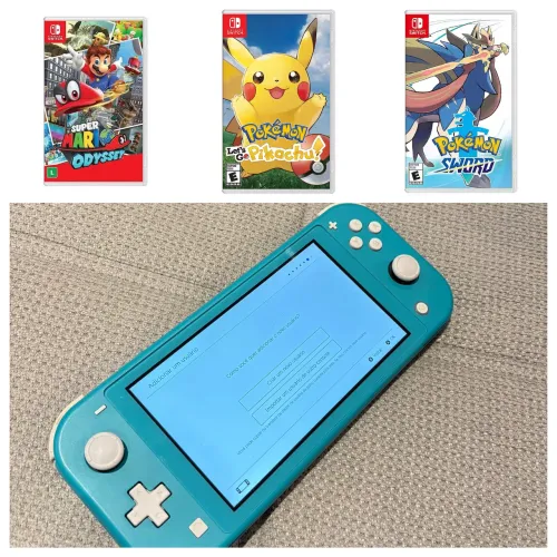 Nintendo Switch Lite com 3 jogos