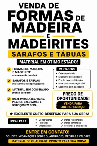 Oportunidade - Formas de Madeira a Venda