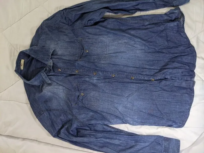 Camisa botão jeans hering tamanho G