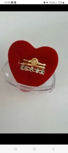 SP PROMOÇÃO, PRA HOJE!!! LINDO ANEL DOIS EM UM, BANHADO A OURO 18K NOVO