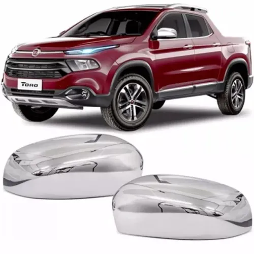 Capa de Retrovisor Fiat Toro 2016 - CD - Superior Cromado - LD LE - Metagal
