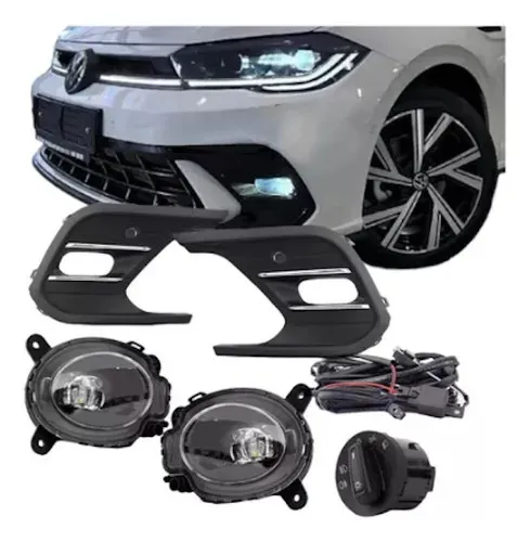 Kit Farol De Milha Polo Botão E Chicote Original 2024