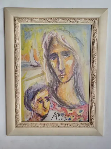 Quadro giz de cera Artista Assis marinho