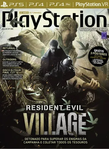 Revista Playstation com Detonado de Resident Evil Village e Outriders + Pôsteres - N° 280