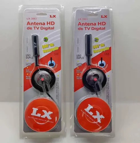 Antena Digital HD Dupla 360° com 5m de Cabo