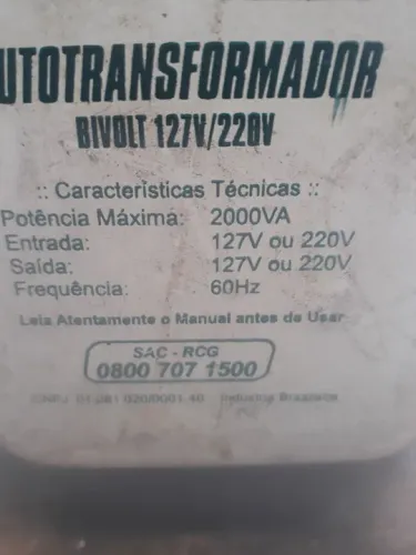Autotransformador Bivolt 127V/220V 2000VA