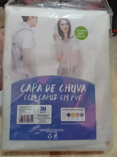 Capa de Chuva com Capuz em PVC - Unissex