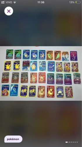 35 cards Pokémon elma chips anos 2000