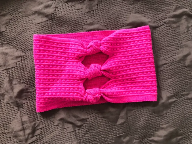 Cropped em tricô rosa TAM P