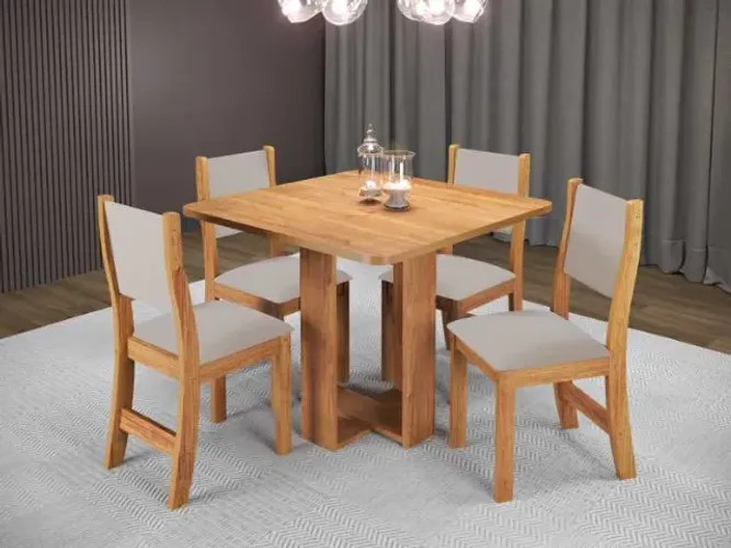 Mesa Oasis 90x90 Sol Mel Linho Bronze Veiro SR