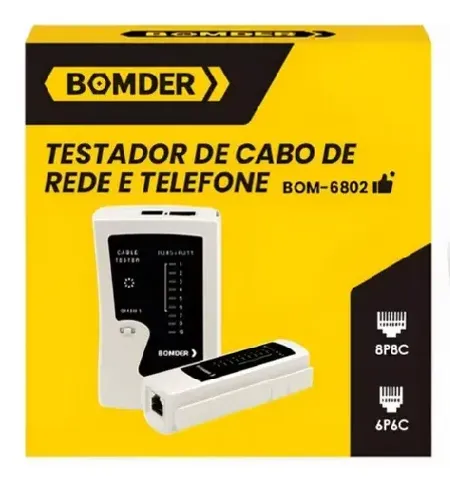 Testador de cabo de rede e telefone Bom- 6802