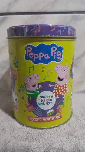 Lata Cofrinho Da Peppa Pig - Biscoito Santa Edwiges (Somente A Lata/Envio Pela OLX Pay)
