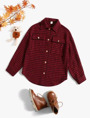 Camisa Xadrez Infantil em lãzinha, grossa