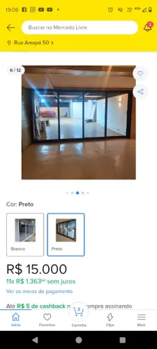 Porta de alumínio preta 4 folhas alumínio Premium 5,20 metros. Aceito troca