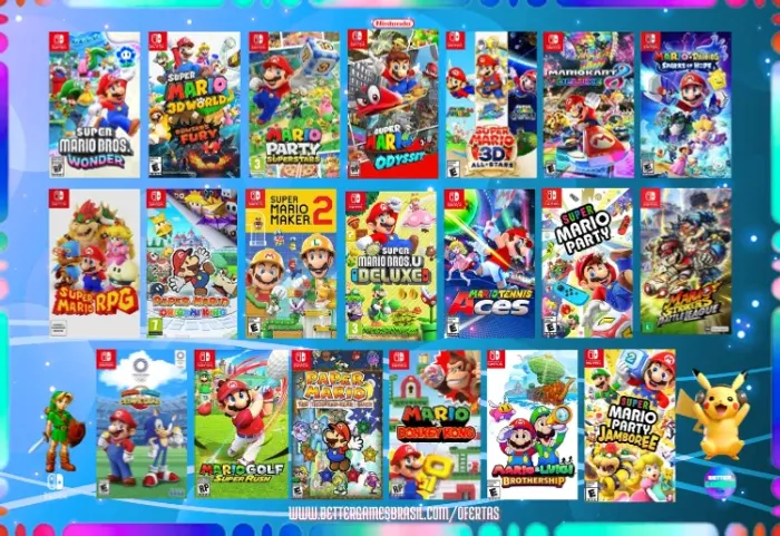 Mario+ Fury Odyssey Wonder Spark Kart Party Allstar Maker Paper Tenis Strike Nintendo RPGG