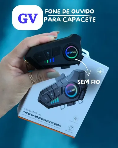 Fone de ouvido com microfone para capacete de moto