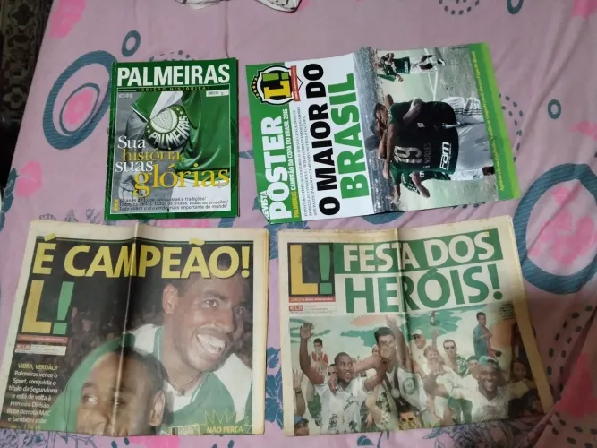 Coleção de Revista e Jornais do Palmeiras Campeão antigo 