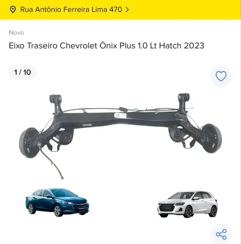 Eixo Traseiro Chevrolet Ônix Plus 1.0 Lt Hatch 2023