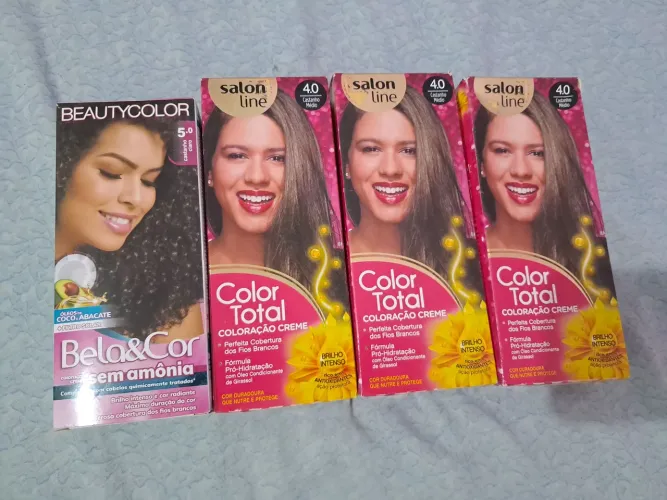 Pote 1KG Salon Line + Kit 3 Tinturas de Cabelo Salon Line e Beauty Color