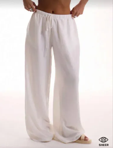 calça de alfaiataria branca 