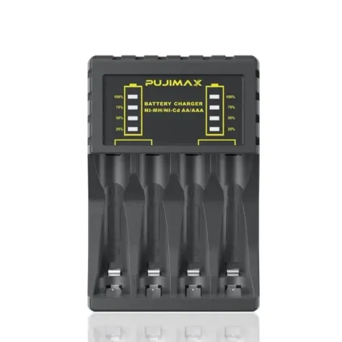 Carregador de Bateria Inteligente Ni-Mh, Saída USB, Display LED, 1.2V, AA, Ni-MH, 4 Slots,