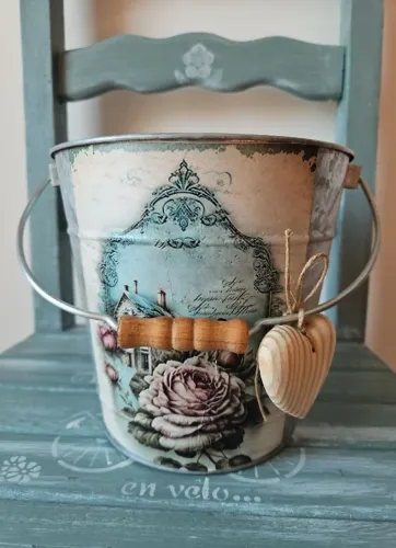 Cachepot Balde decorado