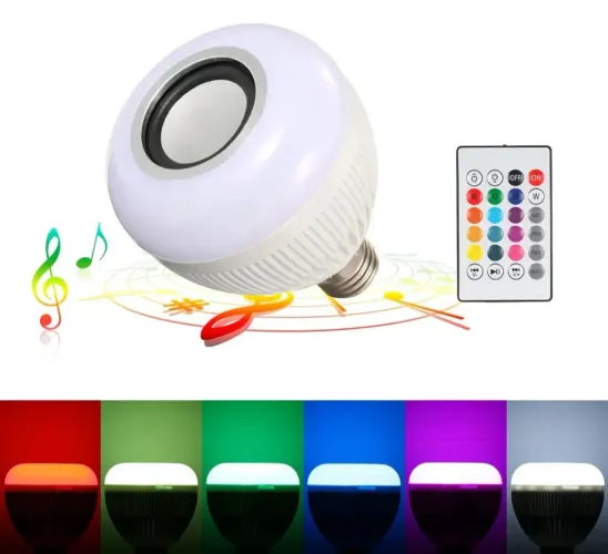 Lâmpada led musical bocal bluetooth