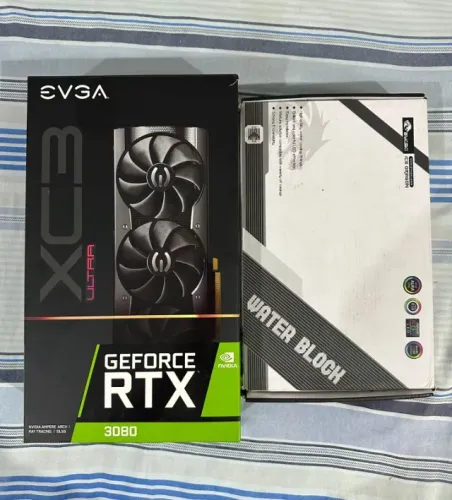 Combo EVGA RTX 3080 XC3 Ultra 10GB + Waterblock Bykski Ativo N-EV3090FTW3-TC Novo