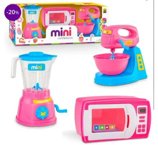 Mini Confeitaria Batedeira Microondas Liquidificador 