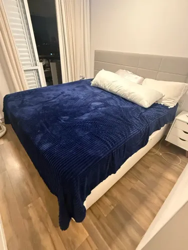 Cama King Baú Bipartido + Colchão Ortobom Ouro Spring - Ótimo Estado