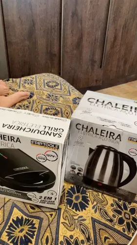Kit Café Manhã Chaleira Elétrica + Sanduicheira 127v ou 220v - Kian