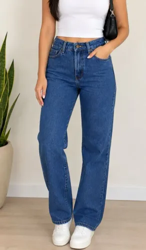 Calça Jeans Bluesteel Reta Cós Alto 36