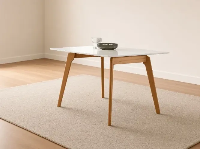 Mesa Lisboa 1,20m Vidro Off White 25mm (NOVO A PRONTA ENTREGA)