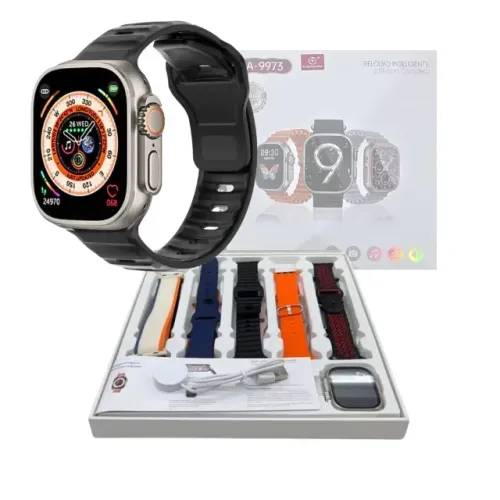 Relógio Inteligente Smartwatch Premium 49mm com 10 Pulseiras KA-9973