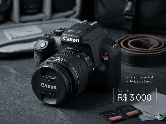 Vendo Câmera Canon T100 Usada em ótimo estado de conservação