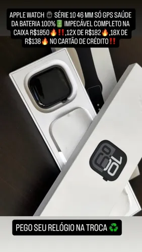 Apple Watch série 10 46 mm só gps completo na caixa