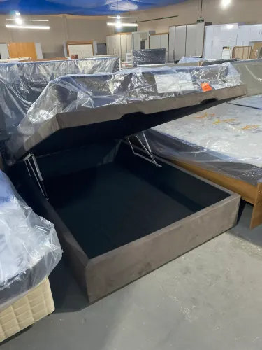 Base Box Baú Casal NOVA - Marrom ou Preto - Pronta Entrega + Frete Grátis