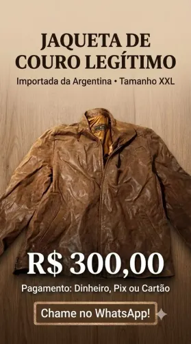 Jaqueta de couro masculina