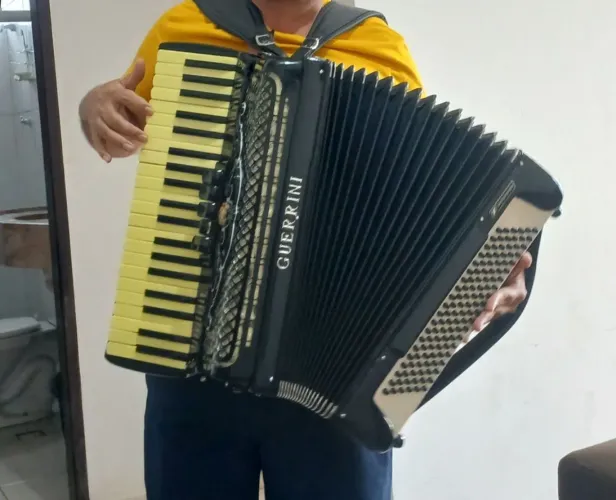 Sanfona acordeon italiana guerrine 120 baixos