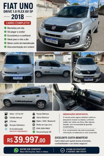 Fiat Uno Drive 1.0 Flex 6V 5P 2018