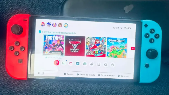 Nintendo Switch OLED Branco + Dock + Carregador Original + Cartão 128GB