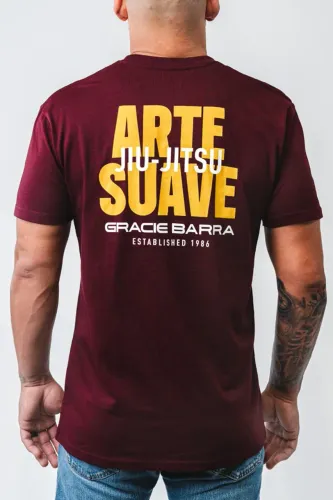 Camiseta Gracie Barra Arte Suave - Vinho