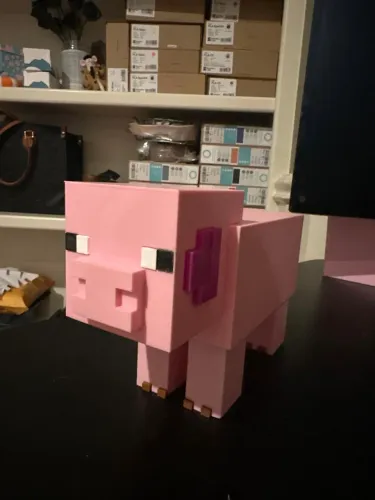 Cofre Porco Minecraft Porquinho Moedas Cédulas Impressão 3D Enfeite Decorativo