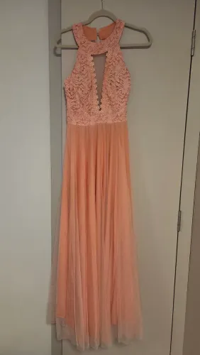 Vestido festa rosa salmão M