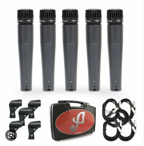 Kit de microfones para bateria (Arcano Renius 7-D, Superlux e BM800