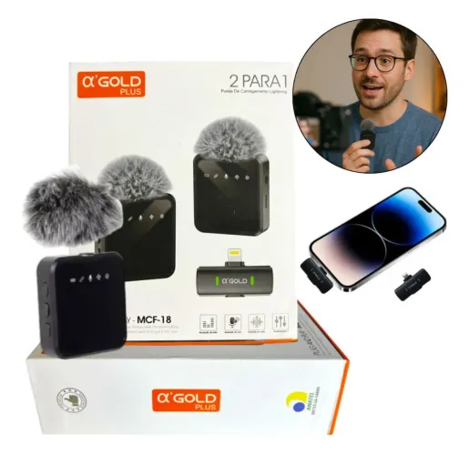 Microfone De Lapela IPhone Profissional Duplo
