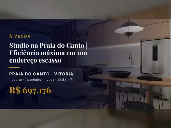 Seu novo lar: Studio moderno na Praia do Canto
