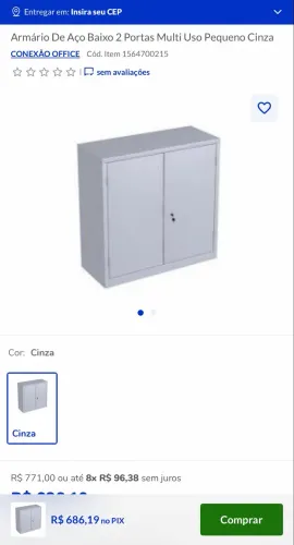 Armário PA baixo de aço 