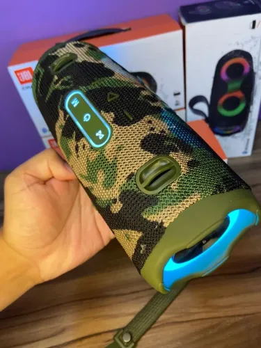 Caixa de Som Bluetooth Charge 6 Led RGB verde camuflada an2