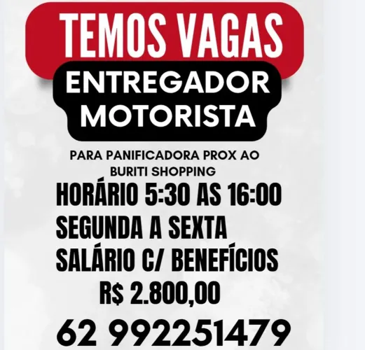 MOTORISTA ENTREGADOR